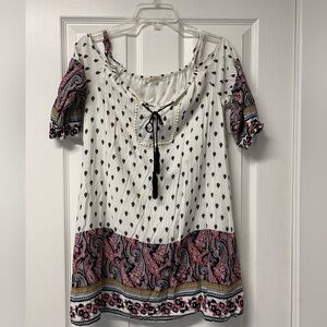 Crescent off the shoulder, Paisley dress size medium